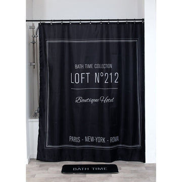 Perdea De Duș Poliester 180X200 Cm Negru - Black Neo Retro - ramosdecor