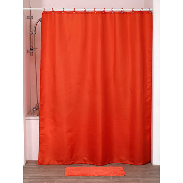 Perdea Duș Poliester 180x200 Cm + 12 Inele PP Perdea - Portocaliu - ramosdecor