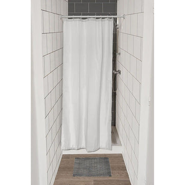 Perdea Duș Poliester 120x180 Cm + 8 Inele PP Perdea - Alb - ramosdecor