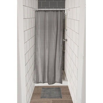 Perdea Duș Poliester 120x180 Cm + 8 Inele PP Perdea - Gri - ramosdecor