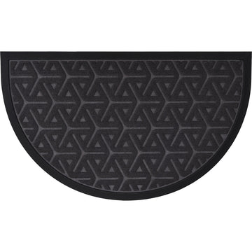 Preș Intrare Wilson Half-Moon 45x75CM Gri Închis - Poliester și Cauciuc - ramosdecor