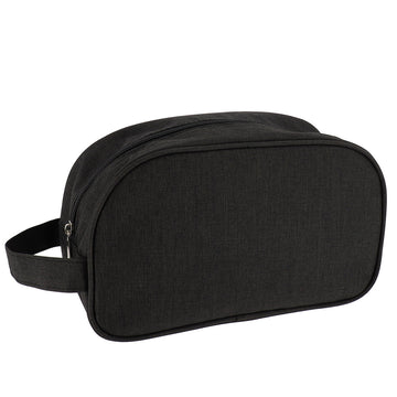 Geantă de Toaletă cu Fermoar din Poliester Imprimat - Heather Black - ramosdecor