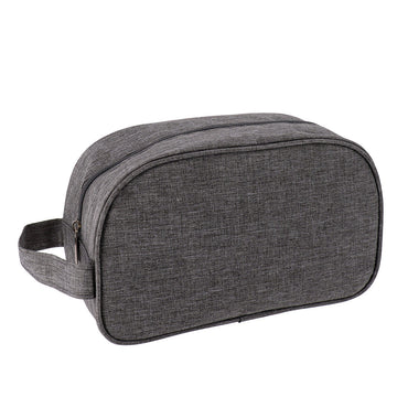 Geantă de Toaletă cu Fermoar din Poliester Imprimat - Heather Grey - ramosdecor