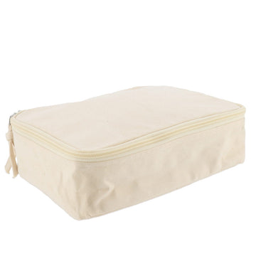 Geantă de Toaletă din Bumbac cu Fermoar și Organizatoare - Natural - ramosdecor