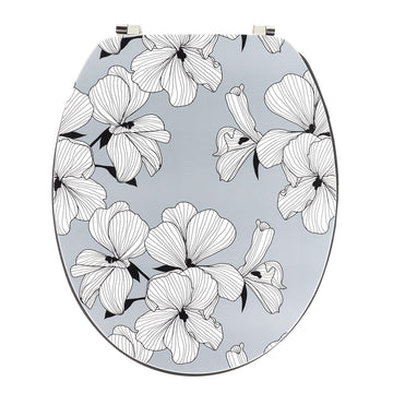 Capac De Toaletă MDF 18 Inch Cu Balamale Din Oțel Inoxidabil - Grey Écrin - ramosdecor