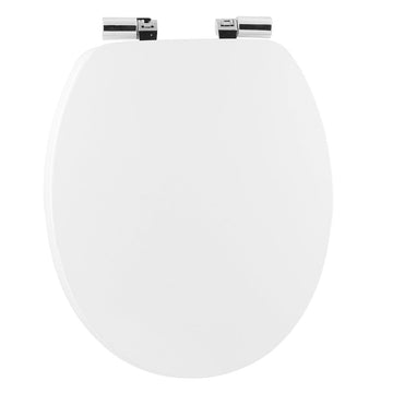 Capac de Toaletă cu Balamale Cromate și Sistem de Închidere Lentă - Alb - ramosdecor
