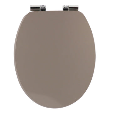 Capac de Toaletă cu Balamale Cromate și Sistem de Închidere Lentă - Taupe - ramosdecor