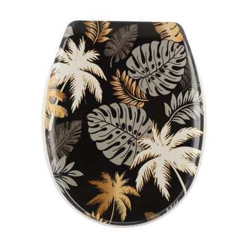 Capac De Toaletă Duroplast 18 Inch Cu Balamale Din Plastic - Gold Jungle prezentat într-un decor modern marca Ramos