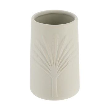 Pahar Rotund din Ceramică Decorat cu Motiv Palmier - Gri prezentat într-un decor modern marca Ramos