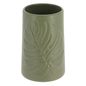 Pahar Rotund din Ceramică Decorat cu Motiv Floral - Khaki prezentat într-un decor modern marca Ramos