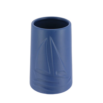 Pahar Rotund din Ceramică Decorat cu Motiv Nautic - Navy Blue - ramosdecor