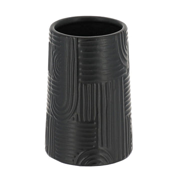 Pahar Rotund din Ceramică Decor cu Motive Etnice - Negru prezentat într-un decor modern marca Ramos