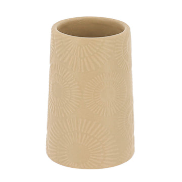 Pahar Rotund din Ceramică Decor cu Motive Etnice - Bej prezentat într-un decor modern marca Ramos