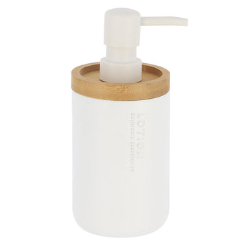 Dozator Săpun din Polirasină 280 ml - Alb/Bambus - ramosdecor