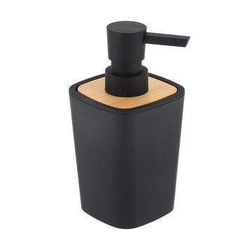 Dozator de Săpun din Cauciuc din ABS și Bambus 380 ml - Negru - ramosdecor