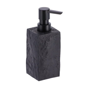 Dozator de Săpun Pătrat Efect de Piatră 260 ml - Negru prezentat într-un decor modern marca Ramos