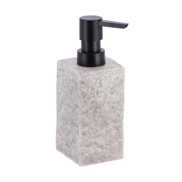Dozator de Săpun Pătrat Efect de Piatră 260 ml - Gri prezentat într-un decor modern marca Ramos