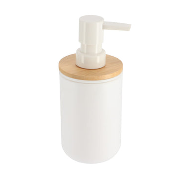 Dozator de Săpun din Polistiren 300 ml - Alb/Bambus - ramosdecor