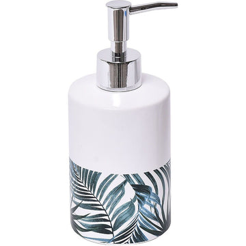 Dozator De Săpun Rotund Și Imprimat Din Dolomit 320 Ml - Tropicale - ramosdecor