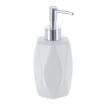 Dozator Săpun din Gresie Formă Diamant 330 ml - Alb - ramosdecor
