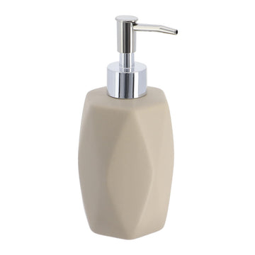 Dozator de Săpun din Gresie Formă Diamant 330 ml - Taupe prezentat într-un decor modern marca Ramos