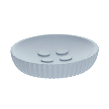 Savonieră Rotundă din Polirășină cu Dungi - Clear Albastru - ramosdecor