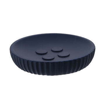 Savonieră Rotundă din Polirășină cu Dungi - Navy Blue - ramosdecor