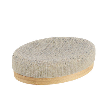 Savonieră Ovală din Polirășină cu Efect de Plasă și Bambus - Natural - ramosdecor
