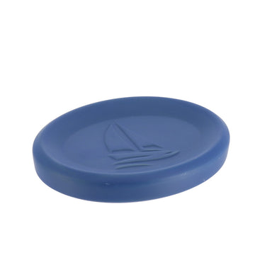 Farfurie Rotundă Pentru Săpun din Gresie Decor în Formă de Barcă - Navy Blue prezentat într-un decor modern marca Ramos