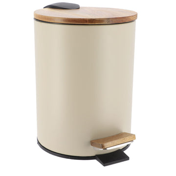 Coș De Gunoi Metalic Cu Închidere Lentă 3L - Acacia/Bambus - ramosdecor