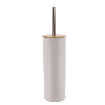 Perie De Toaletă Metalică Cu Capac Din Bambus - Gri Clar prezentat într-un decor modern marca Ramos