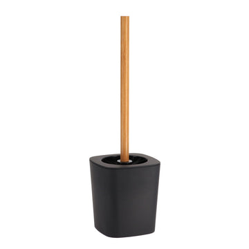 Perie de Toaletă din Cauciuc cu Tijă din ABS și Bambus - Negru - ramosdecor