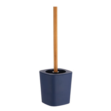 Perie de Toaletă din Cauciuc cu Tijă din ABS și Bambus - Navy Blue - ramosdecor