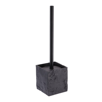 Perie de Toaletă Pătrată din Polirasină cu Tije Negru Mat - Negru - ramosdecor