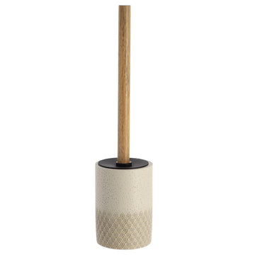 Perie Pentru Toaletă Gravată din Poliresină - Natural/Acacia prezentat într-un decor modern marca Ramos