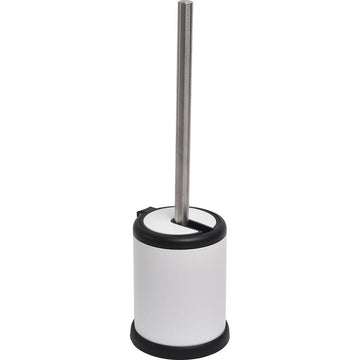 Perie Toaletă Metalică Cu Capac Rabatabil - Alb Mat - ramosdecor
