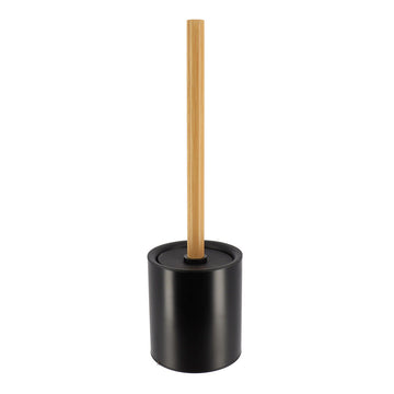 Perie De Toaletă Metalică Cu Tulpină Din Bambus - Negru/Bambus prezentat într-un decor modern marca Ramos