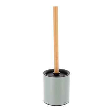 Perie De Toaletă Metalică Cu Mâner Din Bambus - Verde Eucaliptus prezentat într-un decor modern marca Ramos