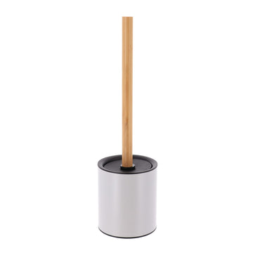 Perie De Toaletă Metalică Cu Mâner Din Bambus - Gri Clar prezentat într-un decor modern marca Ramos