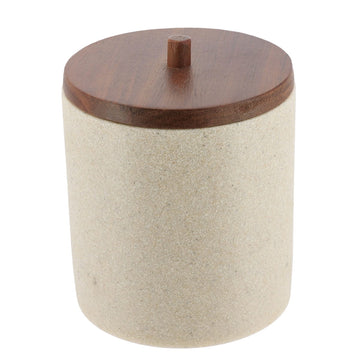 Cutie pentru Vată din Polirășină cu Capac - Natural/Acacia - ramosdecor