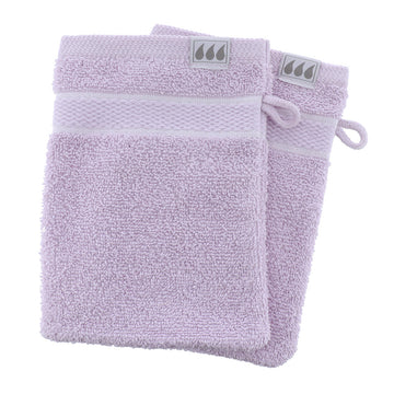 Set de 2 Mănuși de Toaletă 15x21 cm, 100% Bumbac - Lila - ramosdecor
