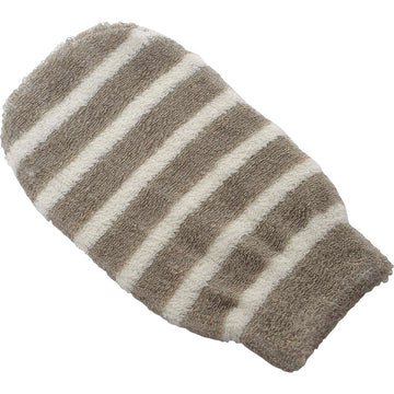 Prosoape de Față din In/Cotton cu Dungi - Crem/Taupe - ramosdecor