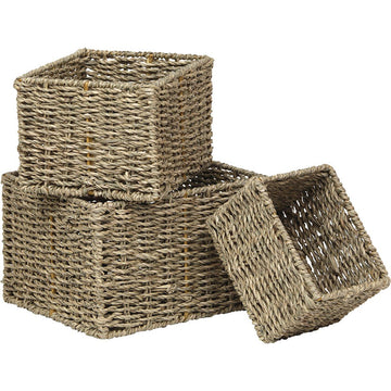 Set de 3 Coșuri Dreptunghiulare - Natural - ramosdecor