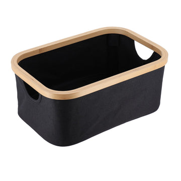 Coș de Depozitare cu Cadru - Negru/Bambus - ramosdecor