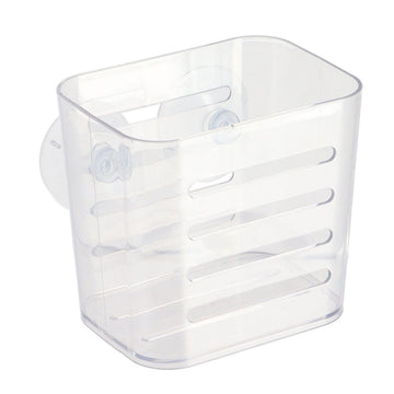 Coș Mic Rectangular din PS cu Ventuze - Transparent - ramosdecor