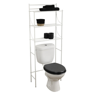 Raft Metalic Pentru Toaletă cu 3 Niveluri - Alb prezentat într-un decor modern marca Ramos