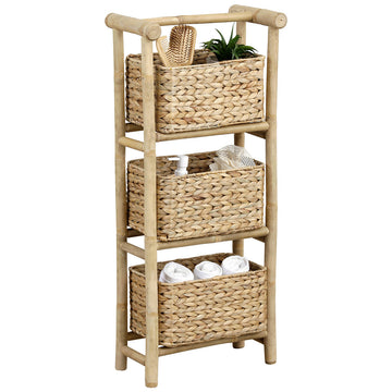 Raft din trestie de bambus cu coșuri din zambilă de apă - Bambus - ramosdecor