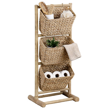 Raft din trestie de bambus cu coșuri din zambilă de apă, de asamblat - Bambus - ramosdecor