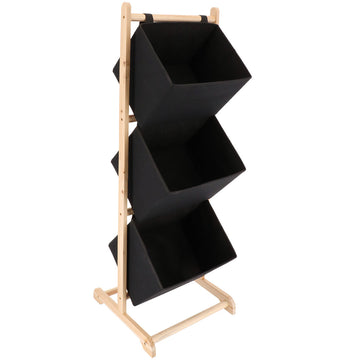 Mobilier din Polyester și Brad cu 3 Coșuri - Natural/Negru prezentat într-un decor modern marca Ramos