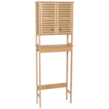 Raft De Toaletă Din Bambus/MDF Cu 2 Uși + 1 Raft Interior - Trinidad - ramosdecor